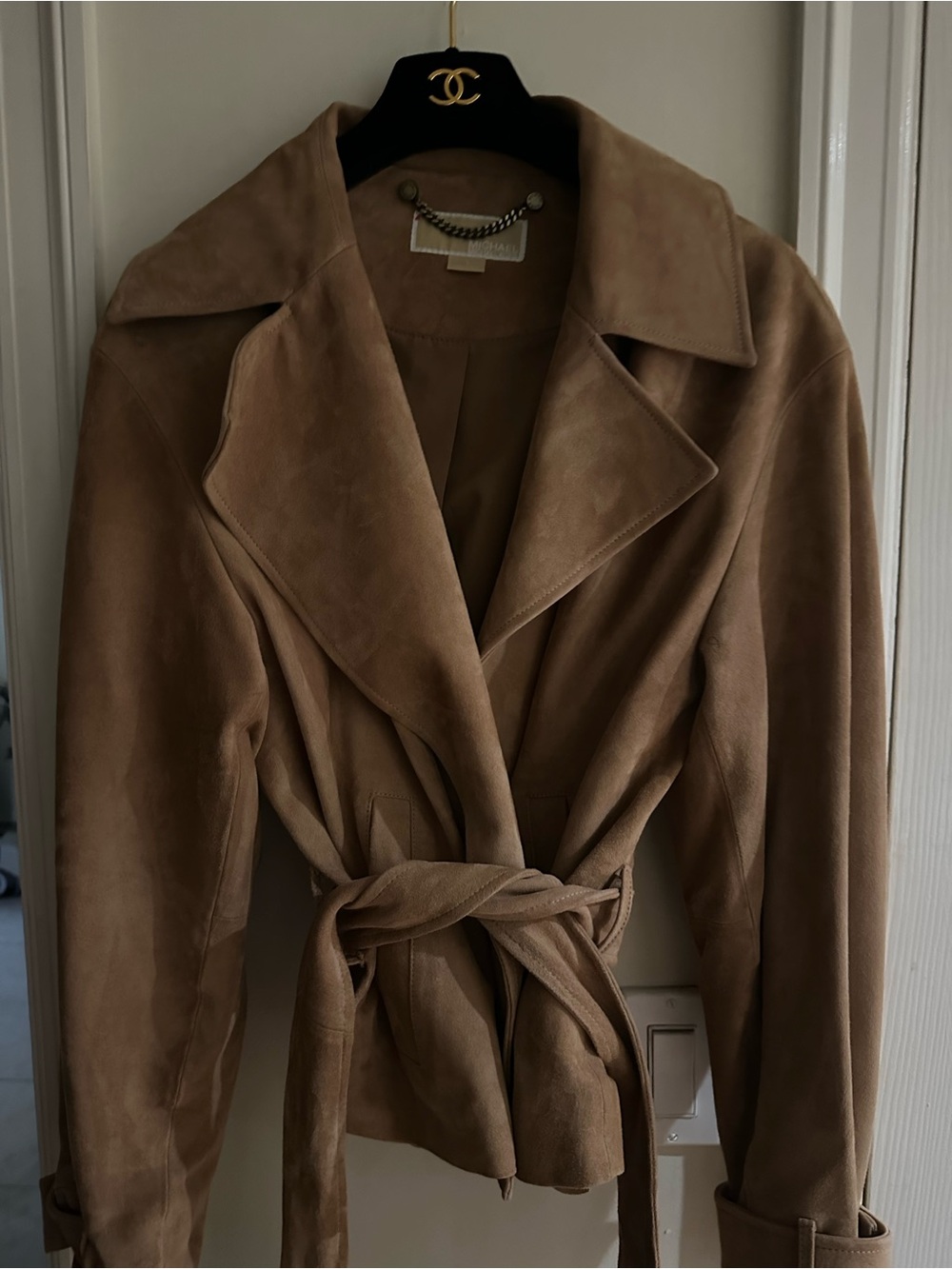 Michael Kors Suede Trench jacket  in Camel Brown nwot
